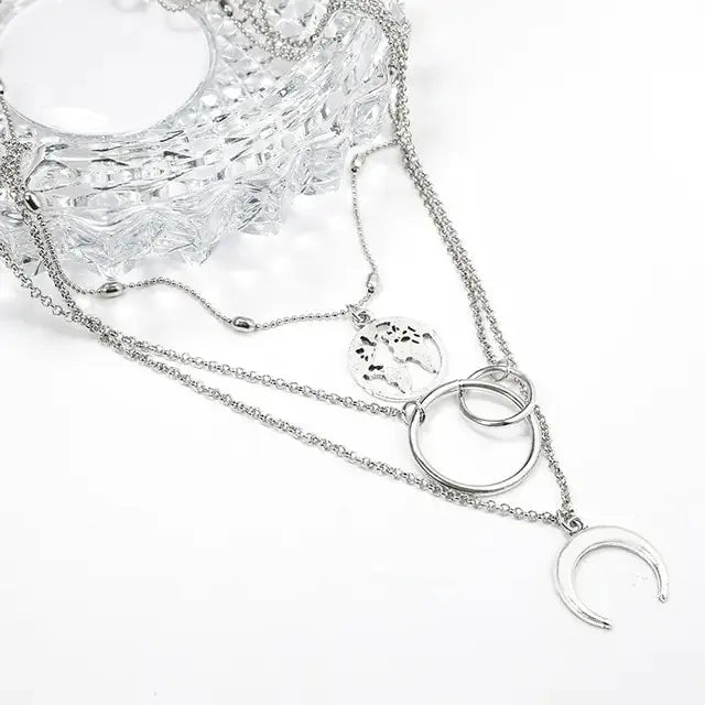 Coin letter Layered Necklaces BrightBox