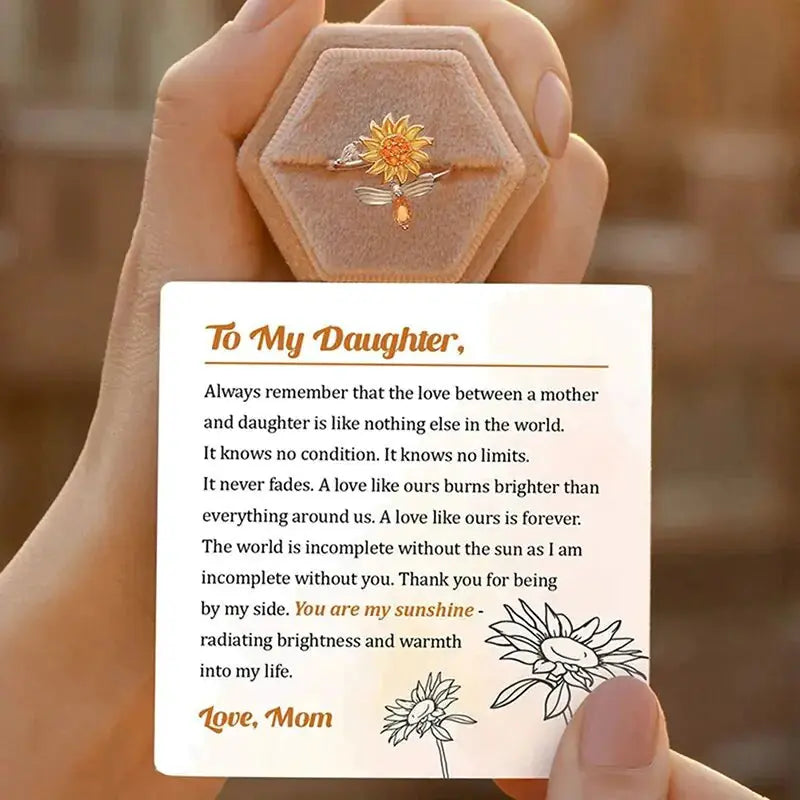 Adjustable Spinning Sunflower Anti Stress Ring BrightBox