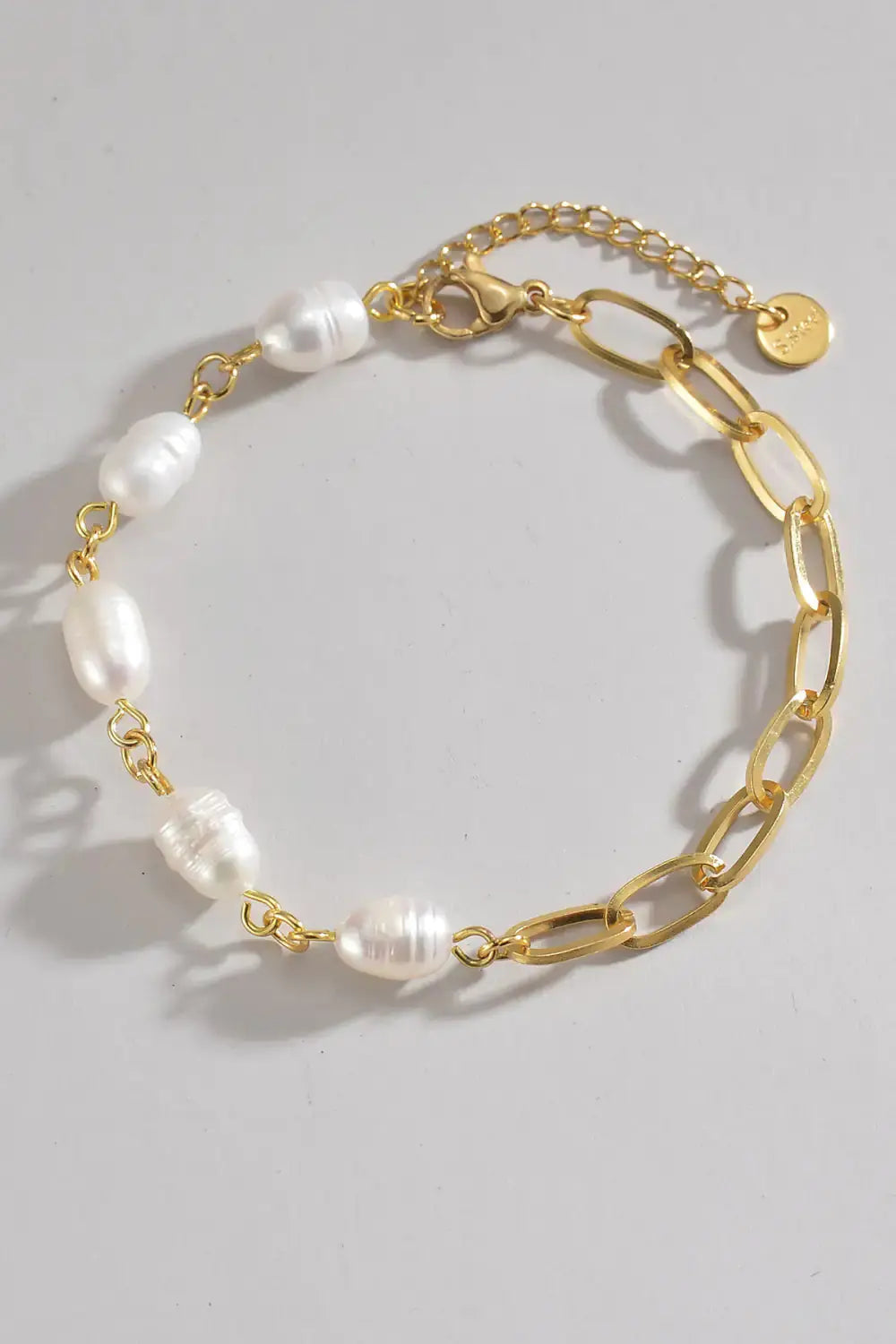 Half Pearl Half Chain Stainless Steel Bracelet BrightBox