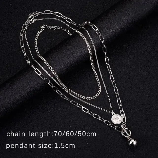 Coin letter Layered Necklaces BrightBox