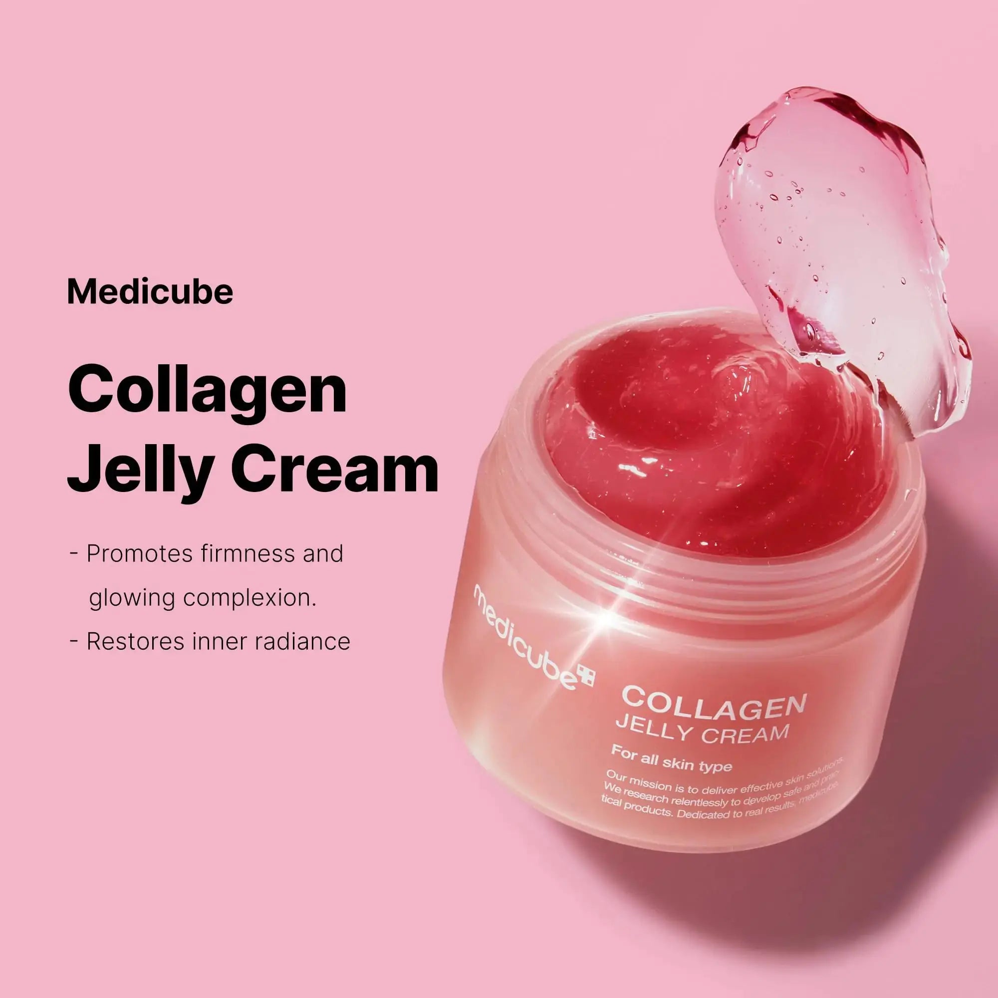 Medicube Collagen Jelly Cream- Niacinamide & Freeze-Dried Hydrolyzed Collagen - Boosts skin's barrier hydration and gives 24h Glow & Lifted Look - No artificial color, Korean skincare (3.71 fl.oz.) BrightBox