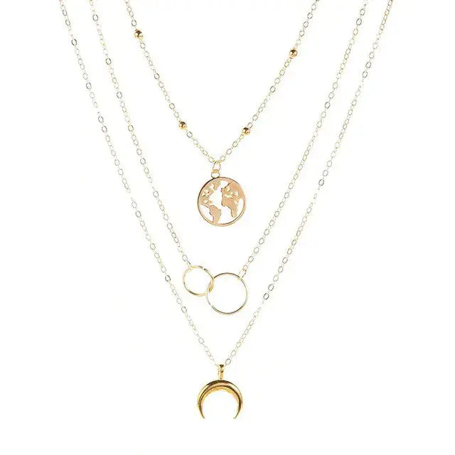 Coin letter Layered Necklaces BrightBox