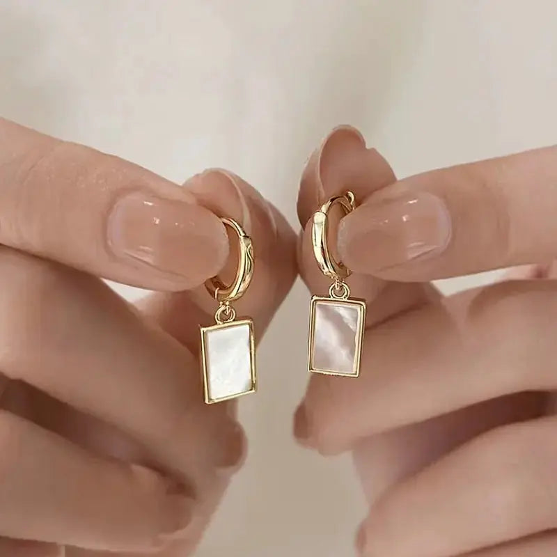 New Fashion Women's Square Fritillaria Earrings BrightBox