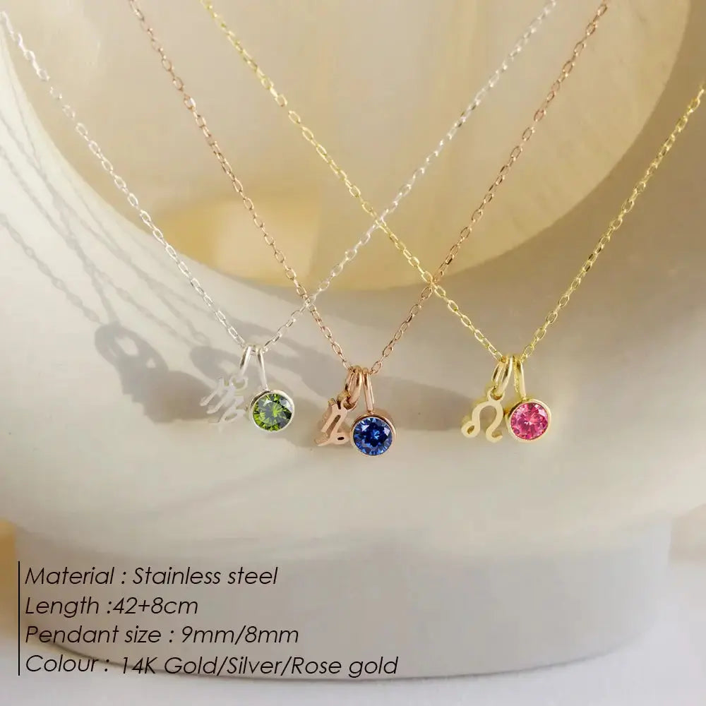Birthstone Constellation Double Pendant Necklace BrightBox