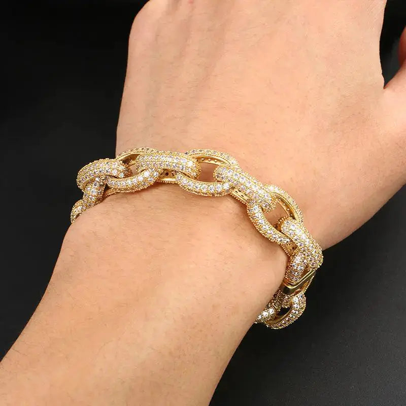 Heavy Rock Iced Out Cuban Charm Bracelets BrightBox