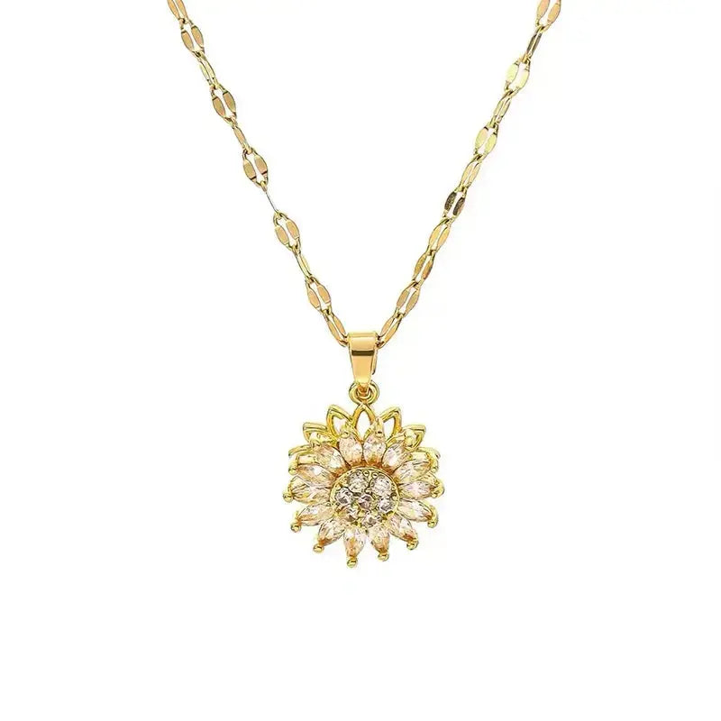Rotatable Sunflower Zircon Earrings Set BrightBox