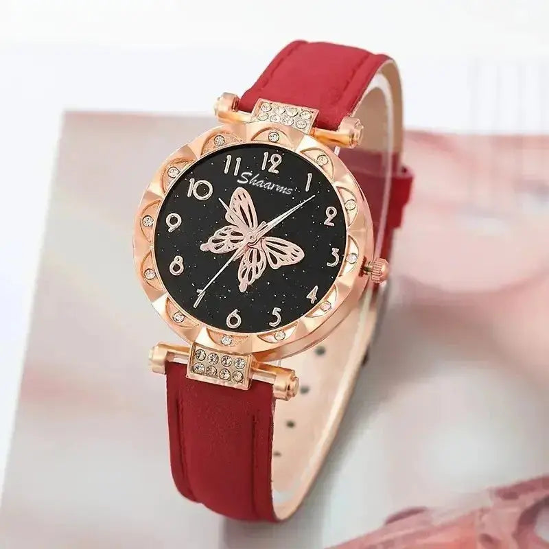 Luxury Rhinestone Butterfly Watch Set BrightBox