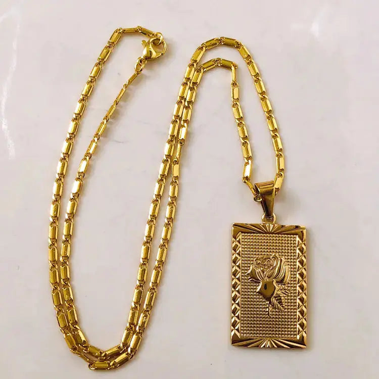 Gold Geo Floral Necklace BrightBox