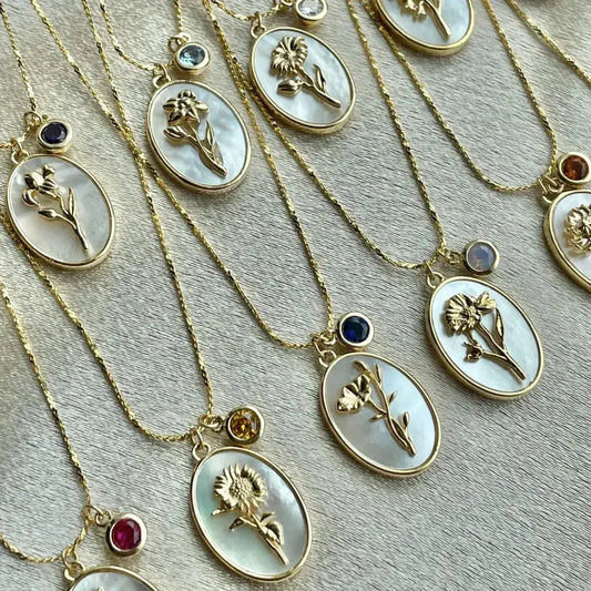 Birthstone Flower Pendant Necklace BrightBox
