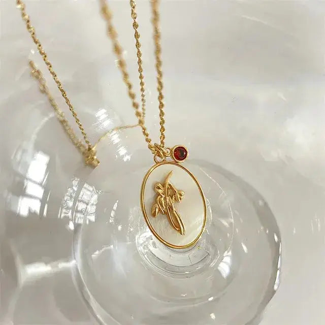Birthstone Flower Pendant Necklace BrightBox