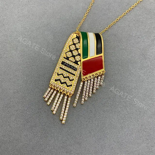 Stainless Steel Zircon Tassel Pendant Necklace BrightBox