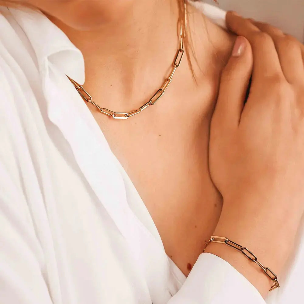 Fashion Paperclip Link Chain Necklace BrightBox