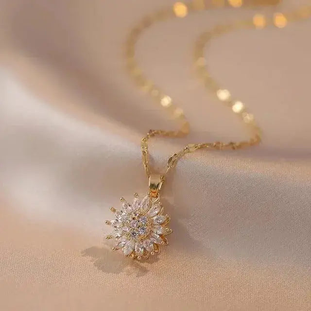 Rotatable Sunflower Zircon Earrings Set BrightBox