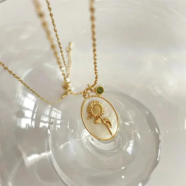 Birthstone Flower Pendant Necklace BrightBox
