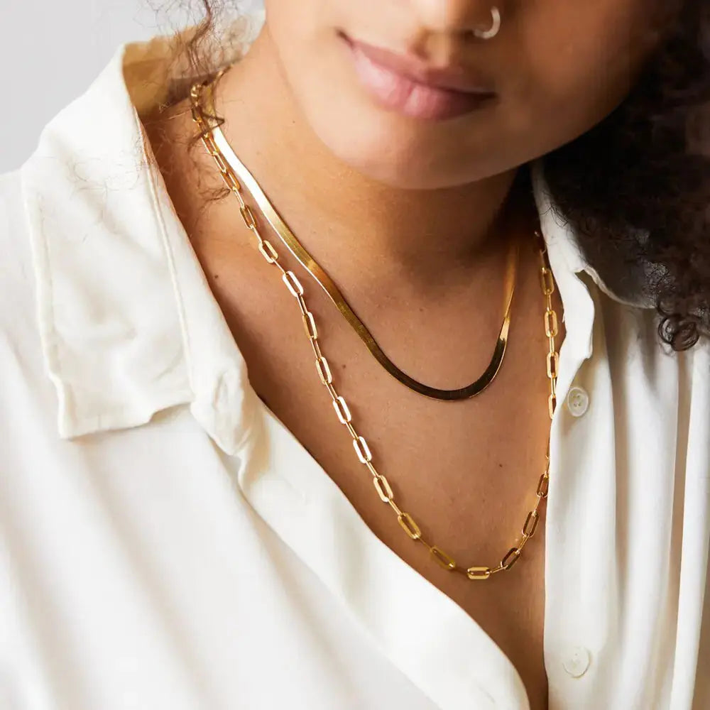Fashion Paperclip Link Chain Necklace BrightBox