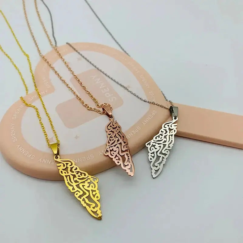 Stainless Steel Palestine Pendant Chain Necklaces BrightBox