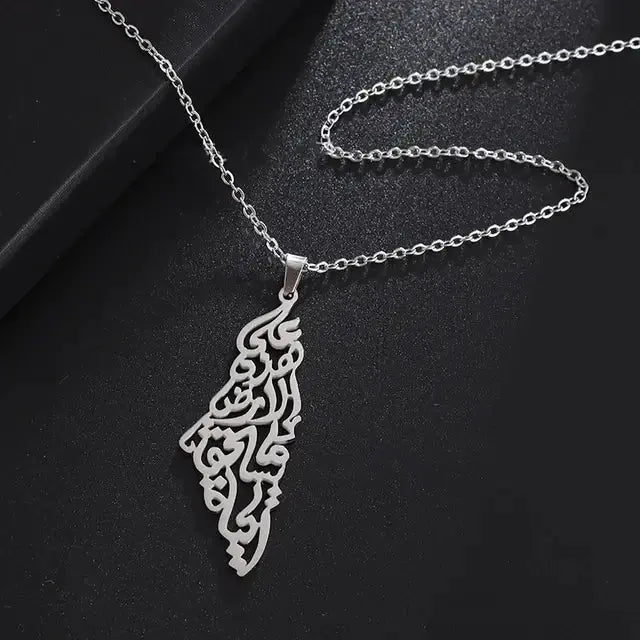 Stainless Steel Palestine Pendant Chain Necklaces BrightBox